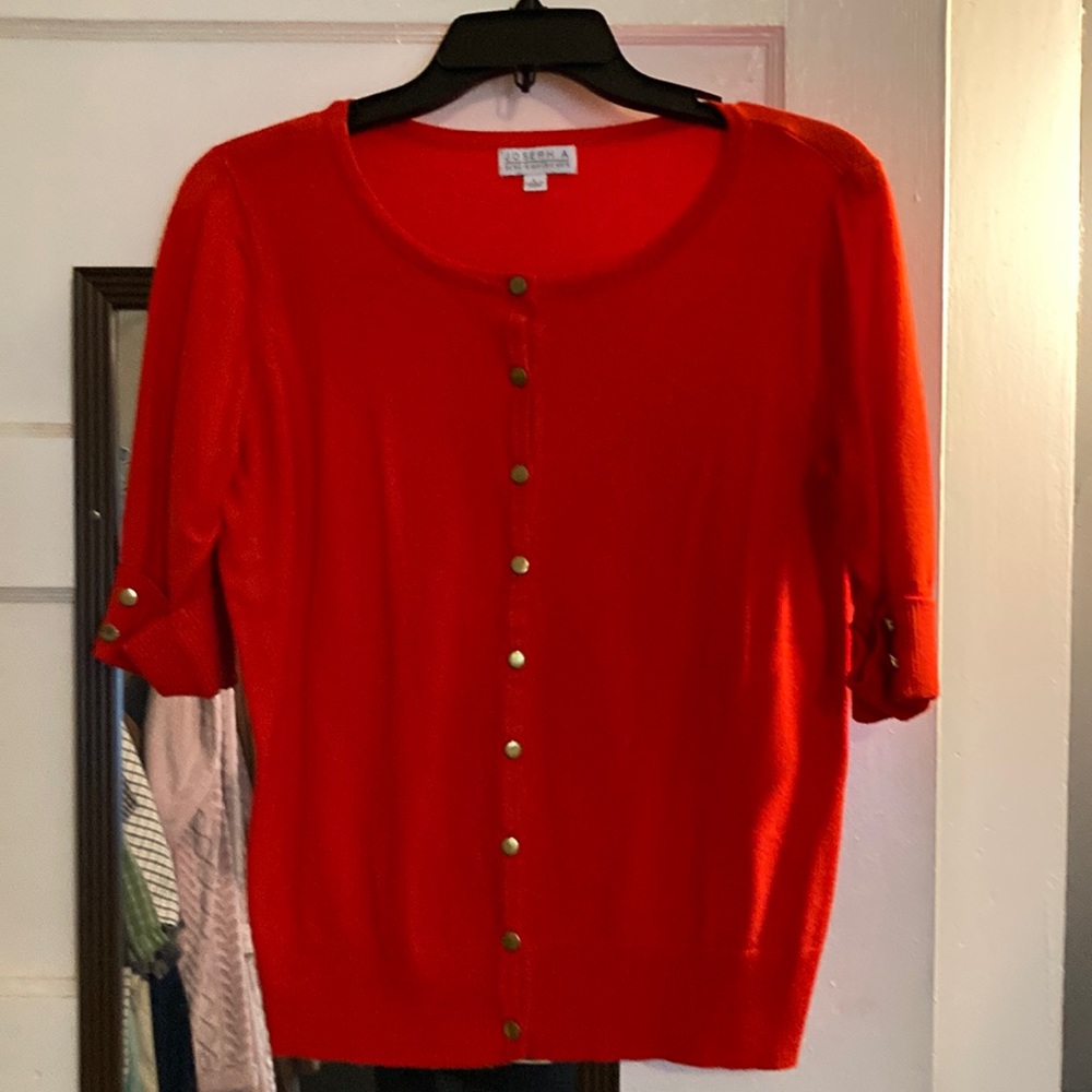 Joseph A Orange Cardigan Sweater
